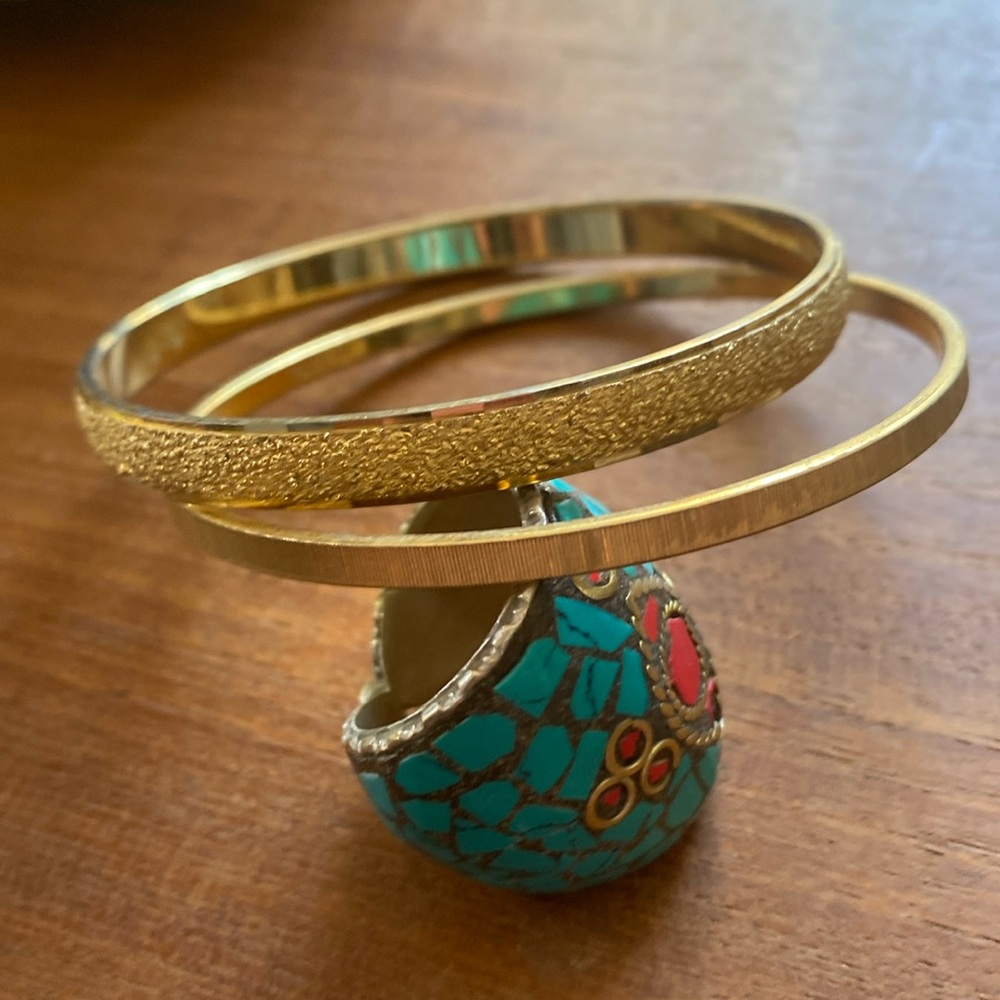 Vintage 70s Monet gold bangles
